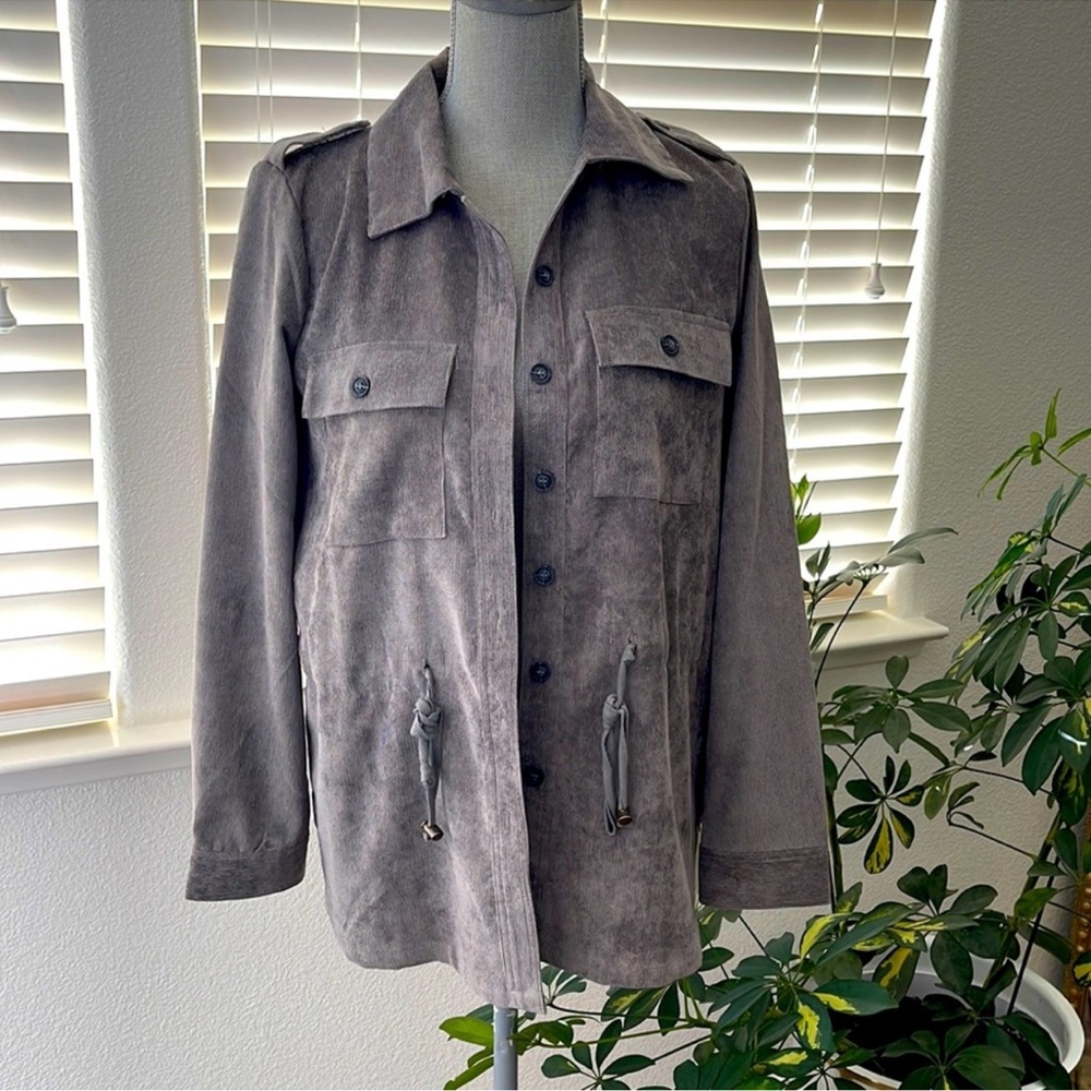 Stone Washed Contrast Aztec Shacket - Picture 3 of 7
